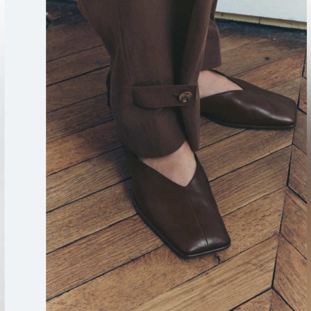 Zara Dark Brown Flats - Picture 2 of 4